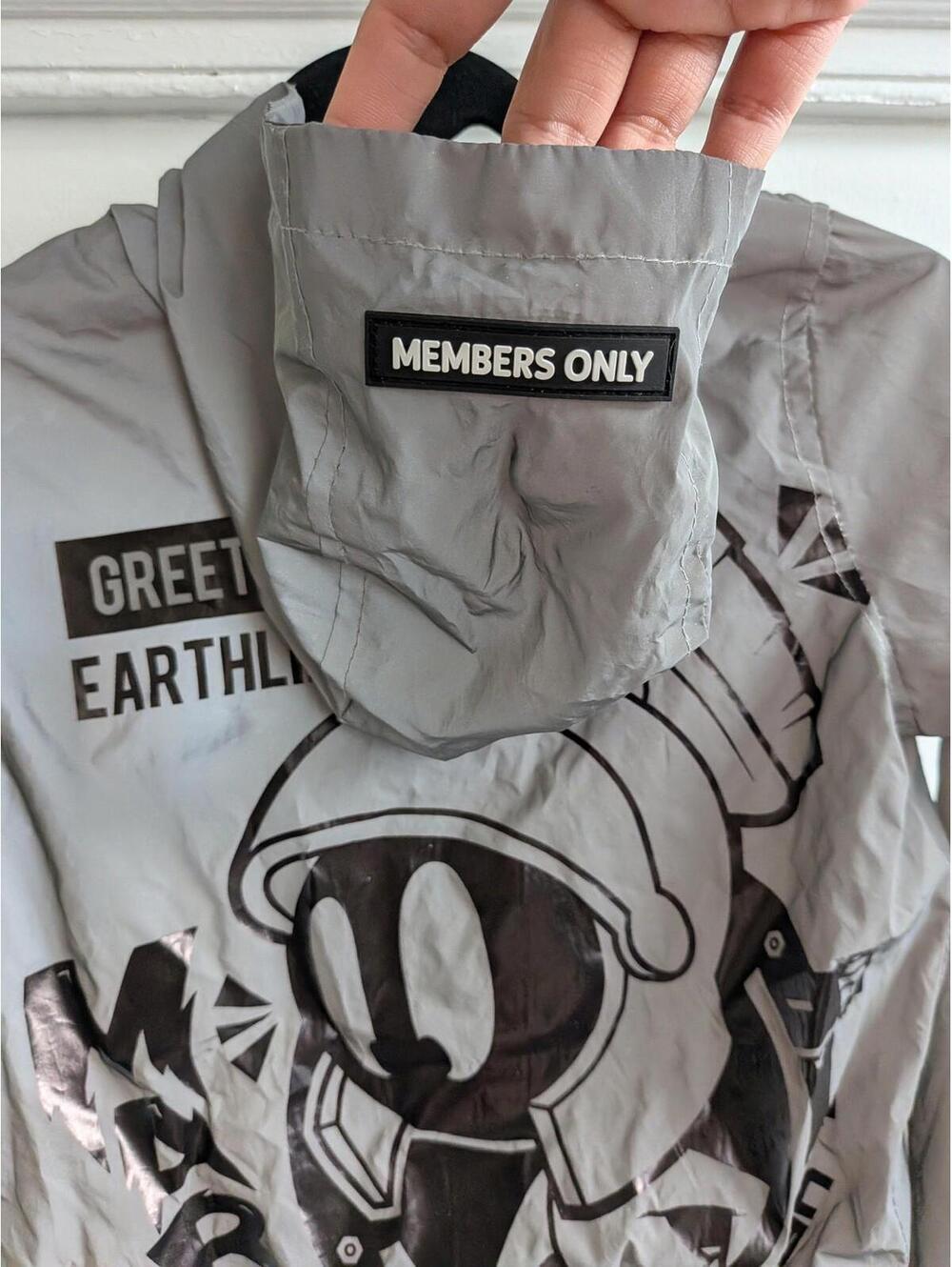 Members Only Jacket Boys 10/12 Gray Marvin The Martian Looney Tunes Windbreaker - Picture 4 of 6
